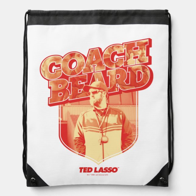 Ted Lasso | Coach Beard Badge Drawstring Bag (Front)