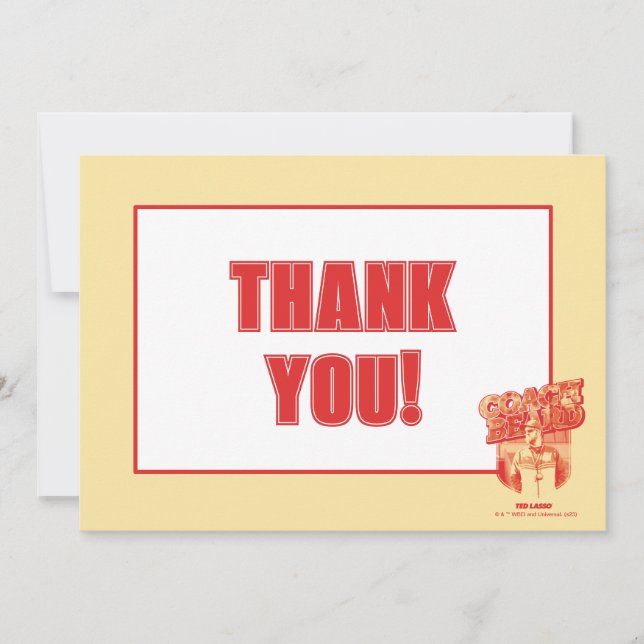 Ted Lasso | Coach Beard Badge Note Card (Front)