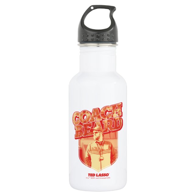 Ted Lasso | Coach Beard Badge Stainless Steel Water Bottle (Front)