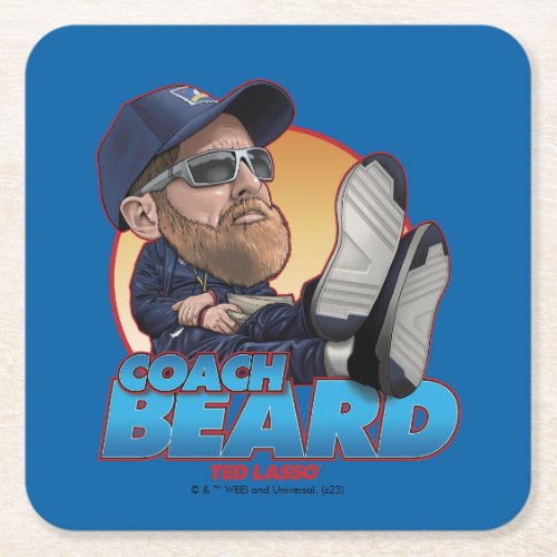 Ted Lasso  Coach Beard Bobblehead Square Paper Coaster