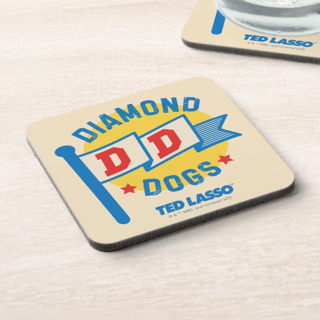 Ted Lasso | Diamond Dogs Pennant Graphic Beverage Coaster (Left Side)