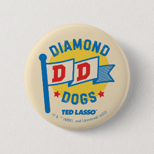 Ted Lasso Diamond Dogs Pennant Graphic Button
