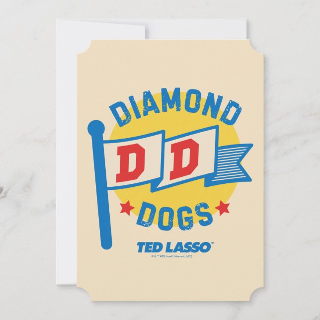 Ted Lasso | Diamond Dogs Pennant Graphic Note Card (Front)