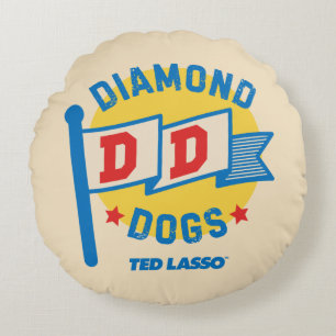 Ted Lasso Diamond Dogs Pennant Graphic Round Pillow