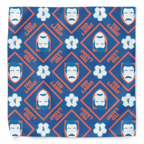 Ted Lasso  Face and Ball Diamond Pattern Bandana