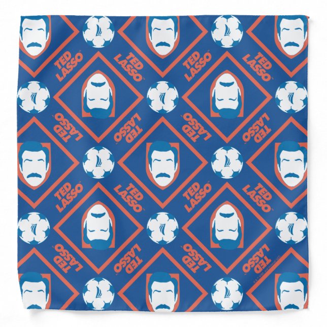 Ted Lasso | Face and Ball Diamond Pattern Bandana (Front)
