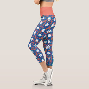 Ted Lasso Face and Ball Diamond Pattern Capri Leggings