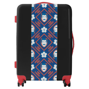 Ted Lasso Face and Ball Diamond Pattern Luggage