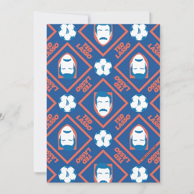 Ted Lasso | Face and Ball Diamond Pattern Note Card (Front)