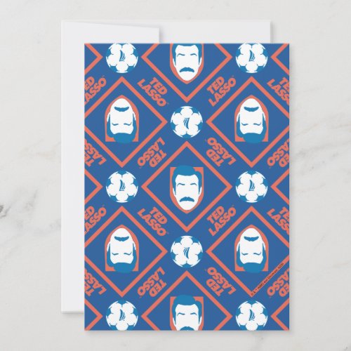 Ted Lasso  Face and Ball Diamond Pattern Note Card