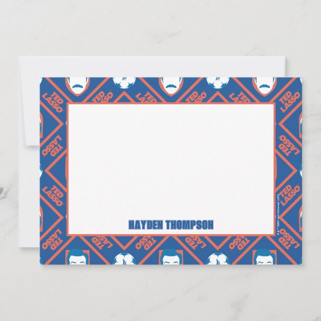 Ted Lasso | Face and Ball Diamond Pattern Note Card (Front)
