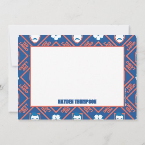 Ted Lasso  Face and Ball Diamond Pattern Note Card