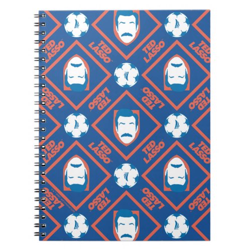 Ted Lasso  Face and Ball Diamond Pattern Notebook