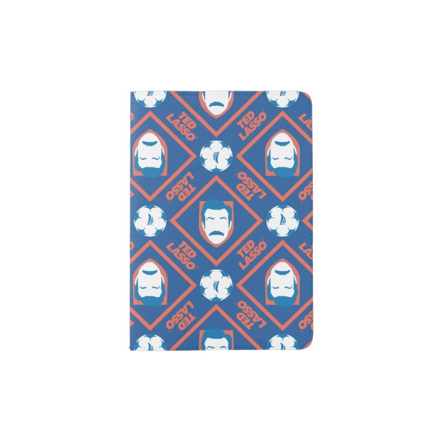 Ted Lasso | Face and Ball Diamond Pattern Passport Holder (Front)