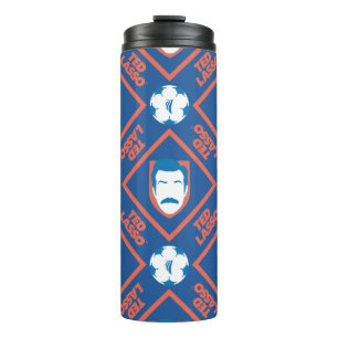 Ted Lasso Face and Ball Diamond Pattern Thermal Tumbler