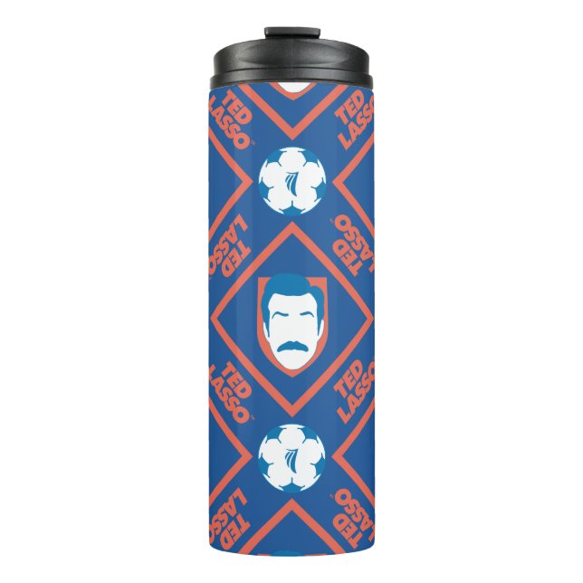 Ted Lasso | Face and Ball Diamond Pattern Thermal Tumbler (Front)