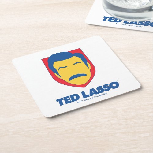 Ted Lasso  Face Icon Square Paper Coaster