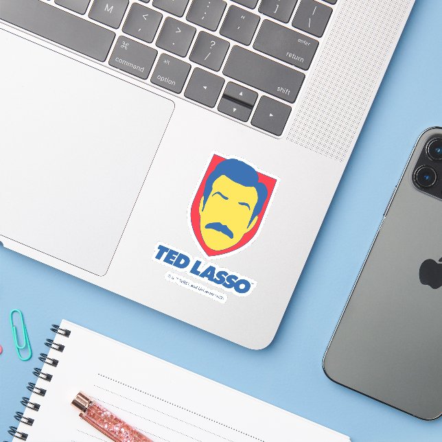 Ted Lasso | Face Icon Sticker (Laptop w/ iPhone)