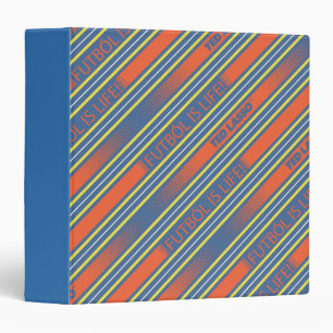 Ted Lasso   Fútbol is Life Stripe Pattern 3 Ring Binder