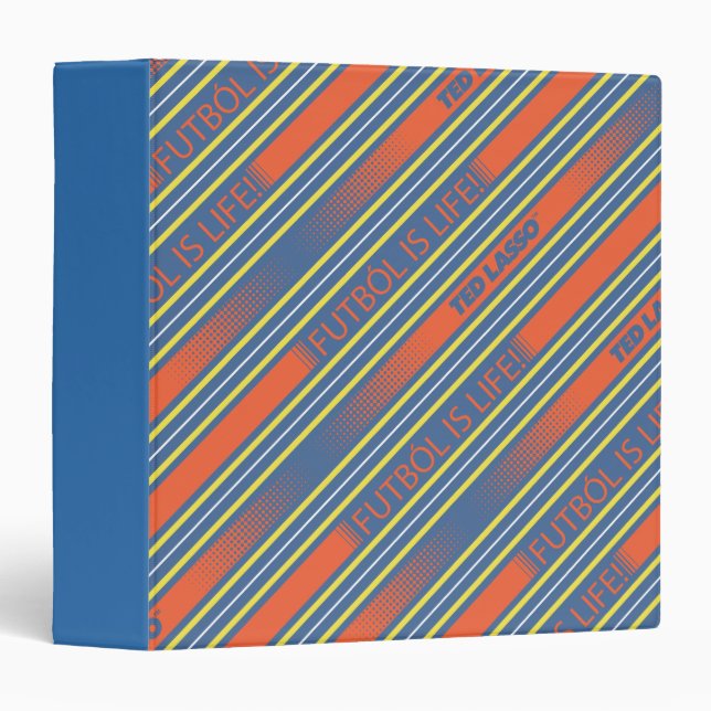 Ted Lasso | Fútbol is Life Stripe Pattern 3 Ring Binder (Front/Spine)