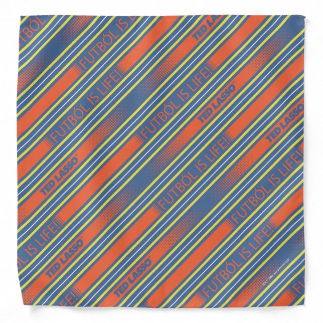 Ted Lasso | Fútbol is Life Stripe Pattern Bandana (Front)