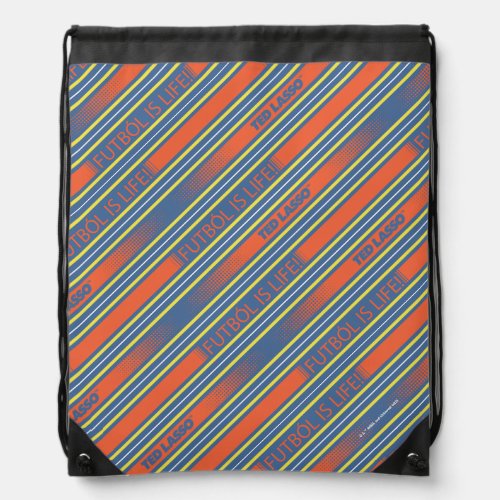 Ted Lasso  Ftbol is Life Stripe Pattern Drawstring Bag
