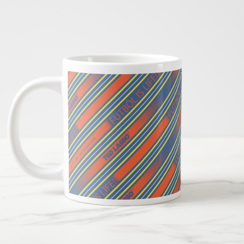 Ted Lasso  Ftbol is Life Stripe Pattern Giant Coffee Mug
