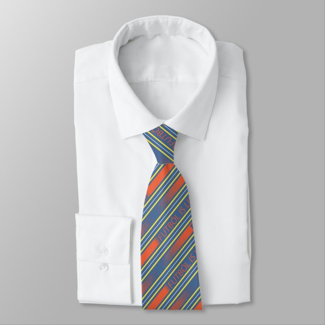 Ted Lasso | Fútbol is Life Stripe Pattern Neck Tie (Tied)
