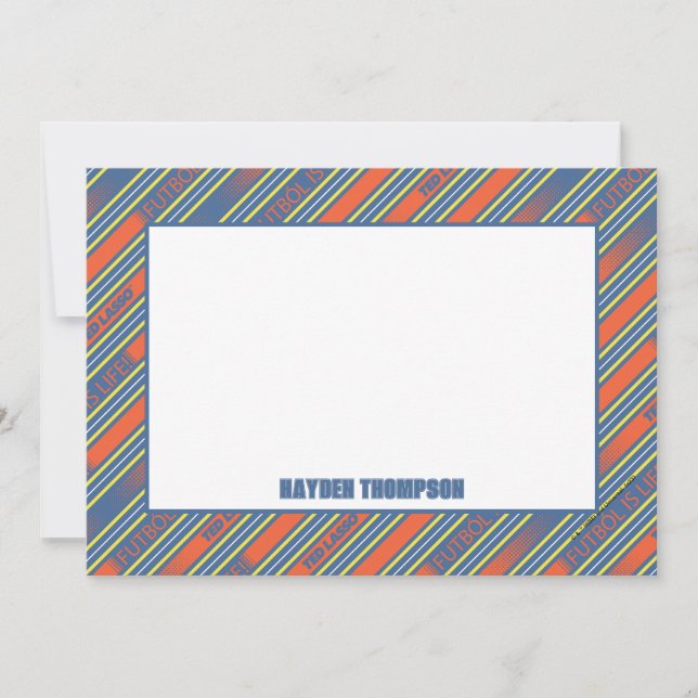 Ted Lasso | Fútbol is Life Stripe Pattern Note Card (Front)
