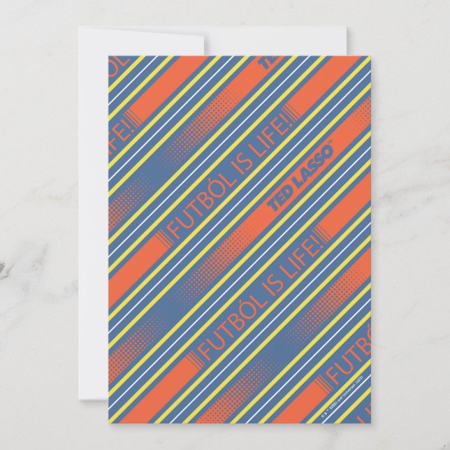 Ted Lasso | Fútbol is Life Stripe Pattern Note Card (Front)