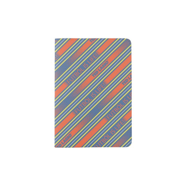 Ted Lasso | Fútbol is Life Stripe Pattern Passport Holder (Front)