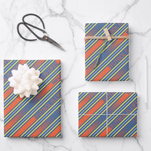 Ted Lasso  Ftbol is Life Stripe Pattern Wrapping Paper Sheets