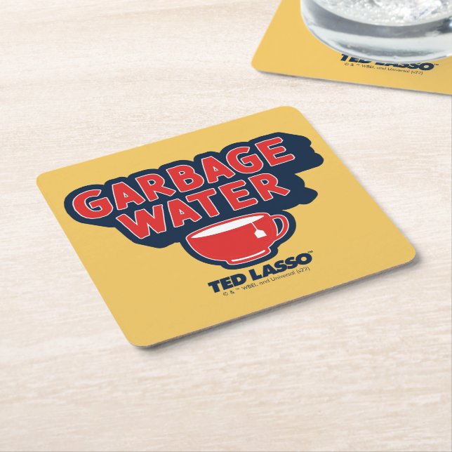 Ted Lasso | Garbage Water Tea Graphic Square Paper Coaster (Angled)
