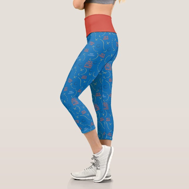 Ted Lasso | He's Here He's There Playbook Pattern Capri Leggings (Left)