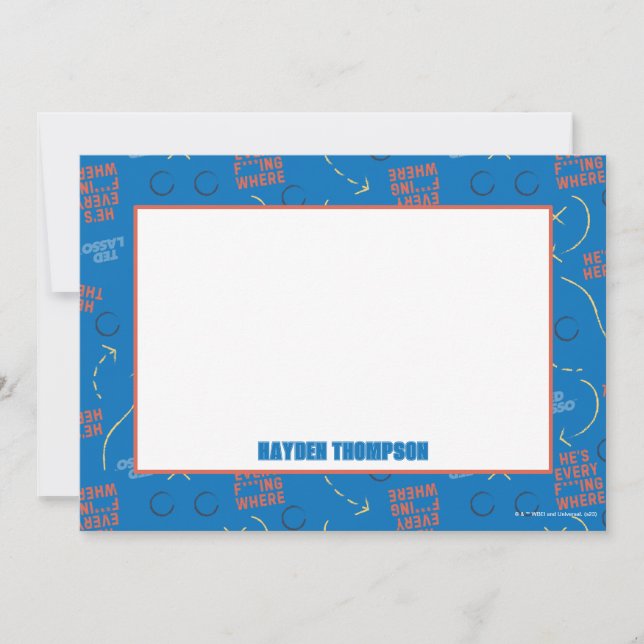 Ted Lasso | He's Here He's There Playbook Pattern Note Card (Front)