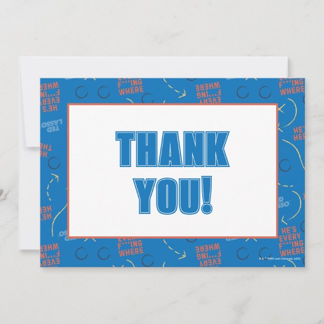 Ted Lasso | He's Here He's There Playbook Pattern Note Card (Front)