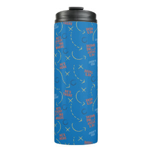 Ted Lasso   He's Here He's There Playbook Pattern Thermal Tumbler