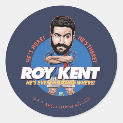 Ted Lasso  Roy Kent Bobblehead Classic Round Sticker
