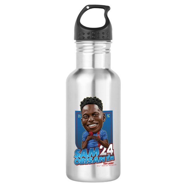 Ted Lasso | Sam Obisanya Bobblehead Stainless Steel Water Bottle (Front)
