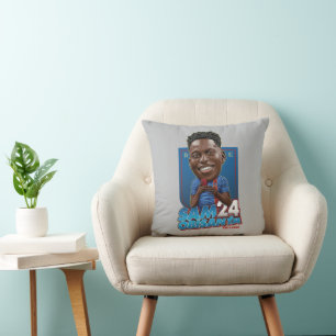 Ted Lasso Sam Obisanya Bobblehead Throw Pillow