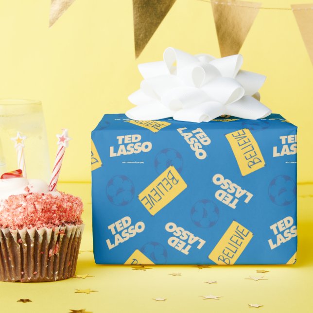 Ted Lasso Soccer Pattern Wrapping Paper (Birthday Party)