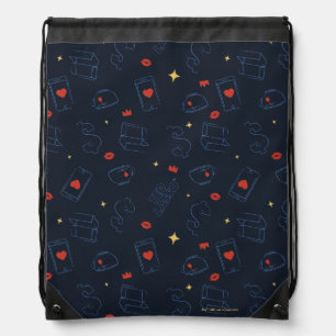 Ted Lasso   Tea and Biscuit Icon Toss Pattern Drawstring Bag
