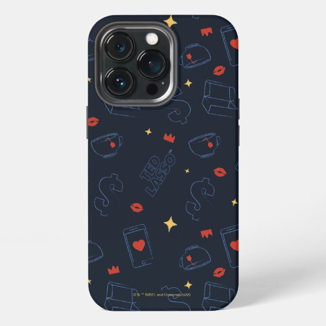 Ted Lasso | Tea and Biscuit Icon Toss Pattern Iphone Case (Back)
