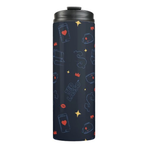 Ted Lasso  Tea and Biscuit Icon Toss Pattern Thermal Tumbler
