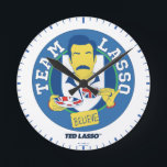 Ted Lasso | Team Lasso Tea Iconic Avatar Round Clock<br><div class="desc">Check out this "Team Lasso" avatar with British tea cup.</div>
