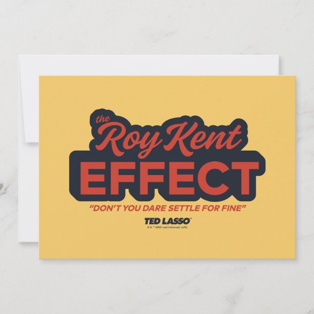Ted Lasso | The Roy Kent Effect Typography Graphic Note Card (Front)