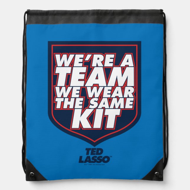 Ted Lasso | We're A Team Typography Graphic Drawstring Bag (Front)