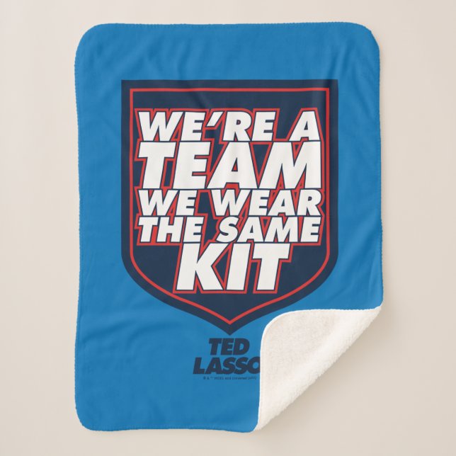 Ted Lasso | We're A Team Typography Graphic Sherpa Blanket (Front)
