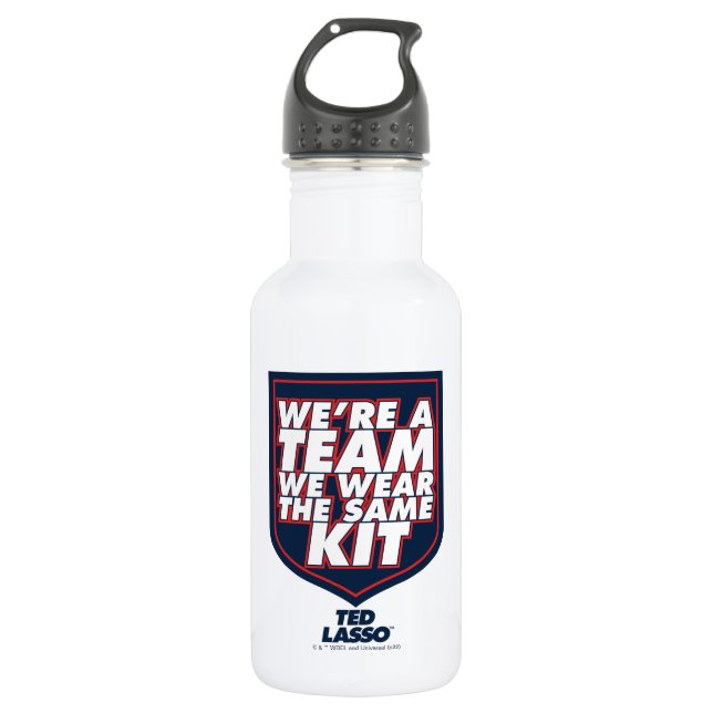Ted Lasso | We're A Team Typography Graphic Stainless Steel Water Bottle (Front)
