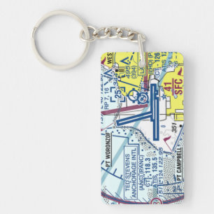 Ted Stevens Anchorage Airport chart / taxi diagram Keychain